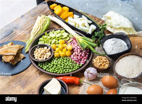 Ingredients for preparing fanesca next to a window Stock Photo - Alamy