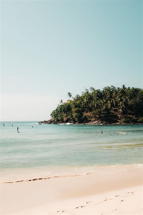 HD wallpaper: sri lanka, hiriketiya beach, surfing, sea, palms, land ...