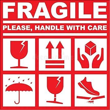 BlackDreams® Fragile Please Handle with Care Stickers/Labels with 6 ...