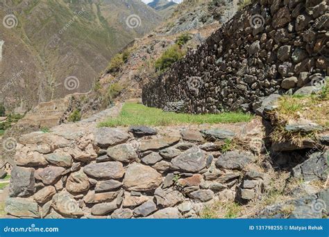 Inca`s Agricultural Terraces in Ollantaytambo Stock Image - Image of architecture, stonework ...