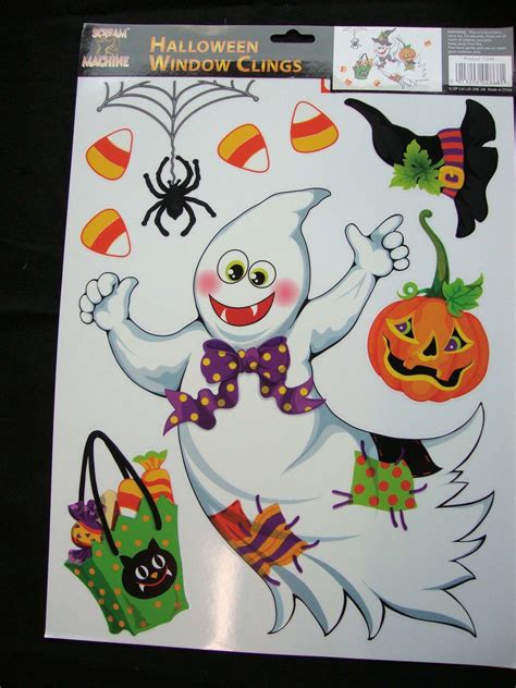 Large Sheet Halloween Window Stickers Decorations - Ghost Party ...