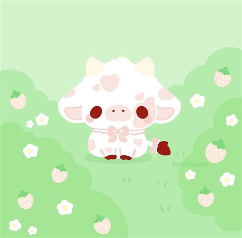 Strawberry Cow Wallpaper Pink Wallpaper Wallpaper Animated Wallpape ...