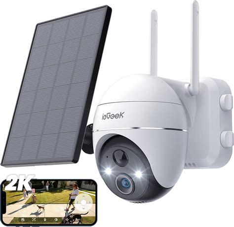 Amazon.com : ieGeek Security Camera Outdoor, 2K Wireless WiFi 360° PTZ Camera, Solar Security ...