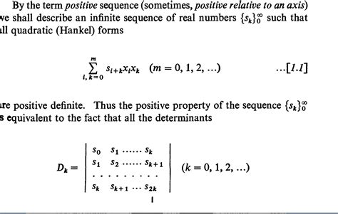 linear algebra - Positive definite sequence and its corresponding ...