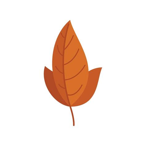 Brown leaf icon flat vector. Autumn fall 17336292 Vector Art at Vecteezy