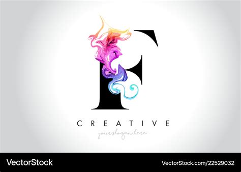 F vibrant creative leter logo design Royalty Free Vector