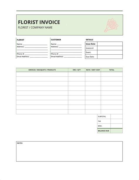 Free Florist Invoice Template | PDF | WORD | EXCEL