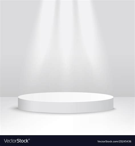 White stage platform lit from above competition Vector Image