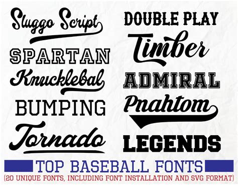 Baseball Font Bundle, Baseball Letters, 20 Baseball Fonts for Cricut, Procreate Fonts, Baseball ...