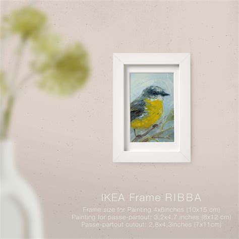 Eastern Yellow Robin Painting, Robin on A Branch Art, Small Bird ...