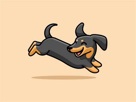 Happy Dachshund | Dog design art, Dachshund drawing, Dachshund cartoon