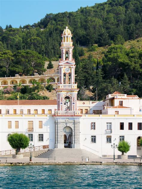 Monastery of Archangel Michael Panormitis, Symi Island, Greece Editorial Stock Photo - Image of ...