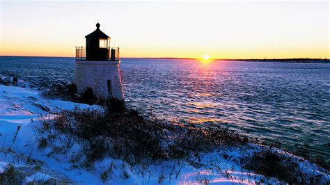 Sunset At Castle Hill Lighthouse, Newport, Rhode Island, Usa - Free ...