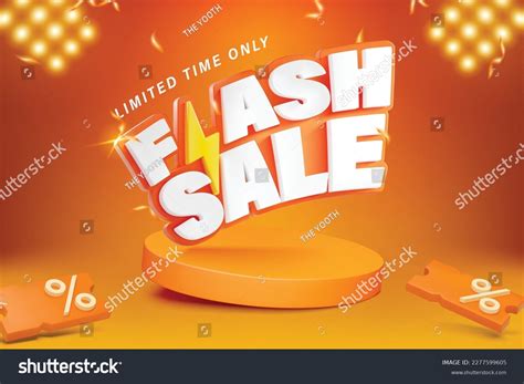 3d Style Flash Sale Banner Template Stock Vector (Royalty Free ...