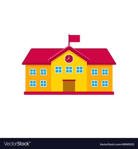 School building icon with flat style Royalty Free Vector