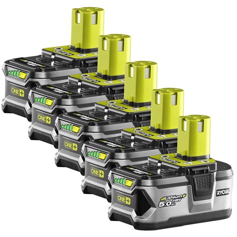 Ryobi One+ 18V 5.0Ah Battery - 5 Pack | Bunnings Warehouse