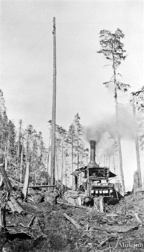 Steam donkey and spar tree used by Bendickson Logging | Campbell River ...