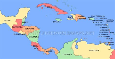 Mapa Político de América Central y del Caribe