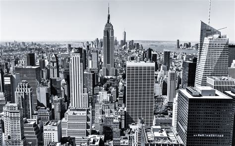 New York Buildings Skyscrapers BW HD wallpaper | man made | Wallpaper Better