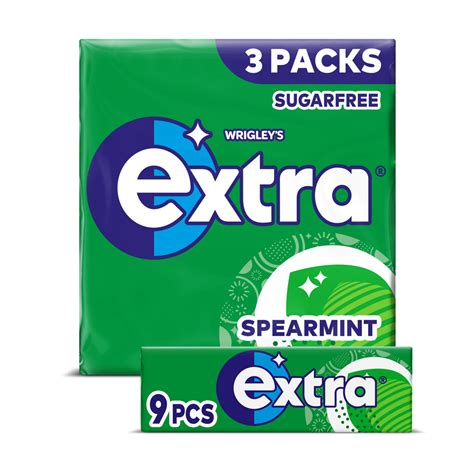 Extra Spearmint Sugarfree Chewing Gum Multipack 3 x 9 Pieces | Chewing ...