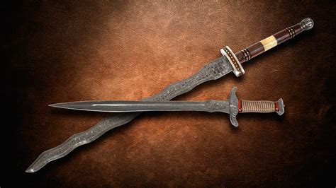 Two gorgeous Damascus Swords from SMKW – Knife Newsroom