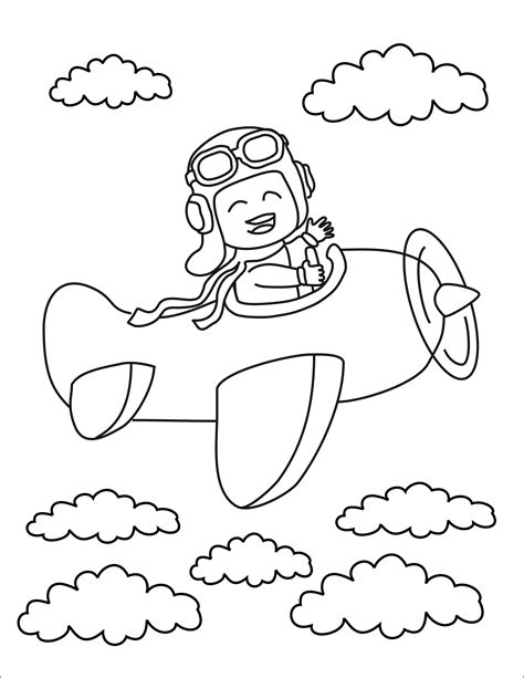 Coloring Pictures Of Bessie Coleman In An Airplane Coloring Pages