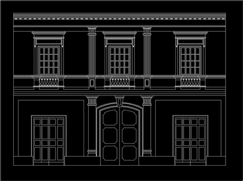 Colonial Architecture - Facades DWG Block for AutoCAD • Designs CAD