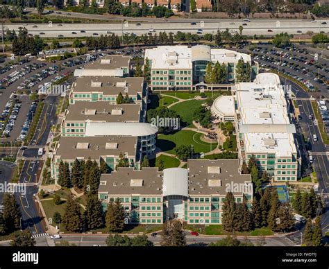 Apple Campus, Apple Inc., aerial, Apple University, above Apple Inc ...