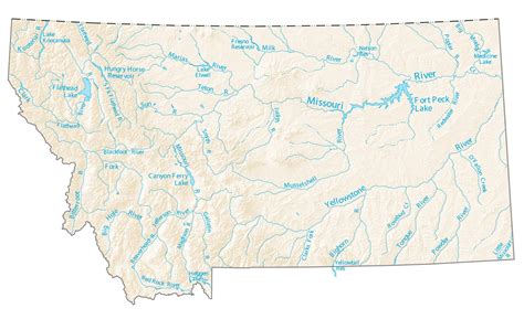 Montana Lakes and Rivers Map - GIS Geography