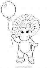 Baby Bop With Balloons Coloring Page For Kids  Free Barney & Friends sketch template