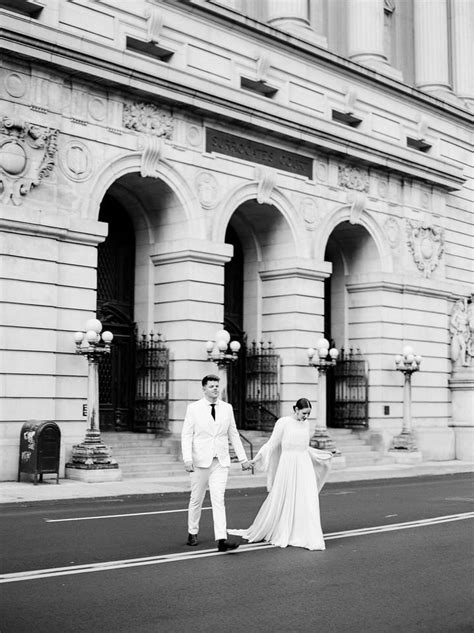 A NYC City Hall wedding featuring a bride that made her own flowy gown!