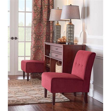 Linon Home Decor Coco Red Fabric Accent Chair-36096RED-01-KD-U - The Home Depot