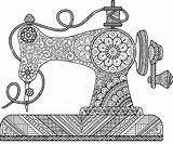Sewing Machine Zentangle Sewing Machine Drawing Coloring Page  sketch template