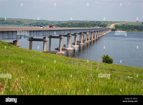 Gregory County, South Dakota - Cars travel over the Francis Case Bridge ...