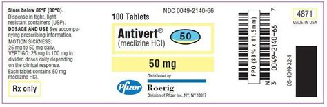 Antivert - FDA prescribing information, side effects and uses