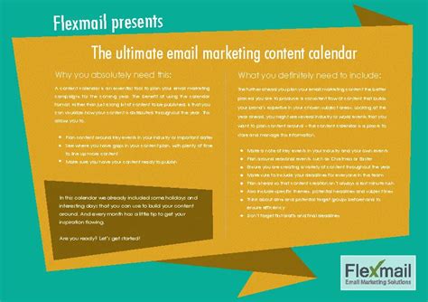 Email Marketing Content Calendar - PDFSimpli