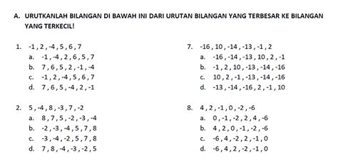 Soal Mengurutkan Bilangan Kelas 4 SD Terkecil ke Terbesar – Bimbel Brilian