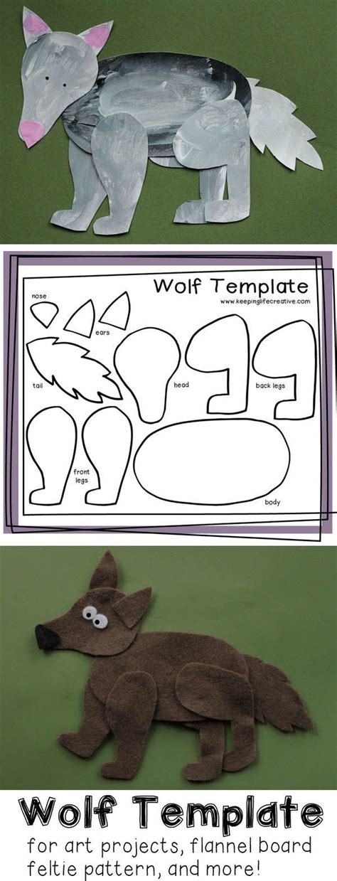 Cut-and-Paste Wolf Craft for Kids | Wolf craft, Kids art projects, Projects for kids