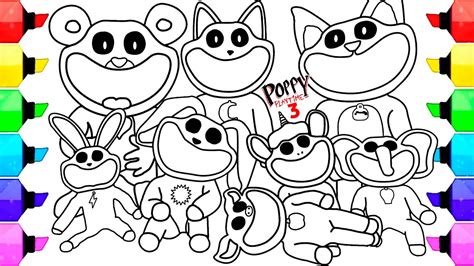 POPPY PLAYTIME Chapter 3 New Coloring Pages / How to Color ALL SMILING ...