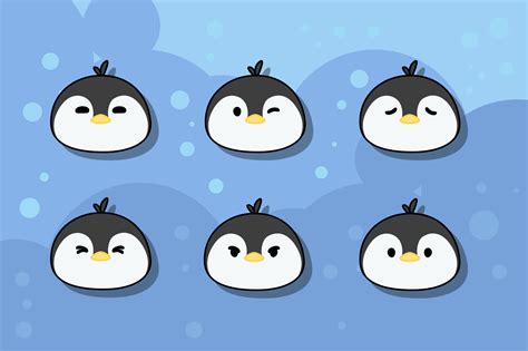 Cute Penguin Face Collection Graphic by MasJames · Creative Fabrica