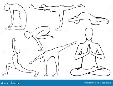 Set Of Yoga Asanas Stock Vector - Image: 60980286