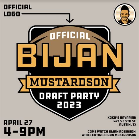 Official Bijan Mustardson Draft Party 2023 in Austin at Koko's