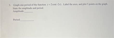 Solved Graph one period of the function y=2cos(−2x). Label | Chegg.com