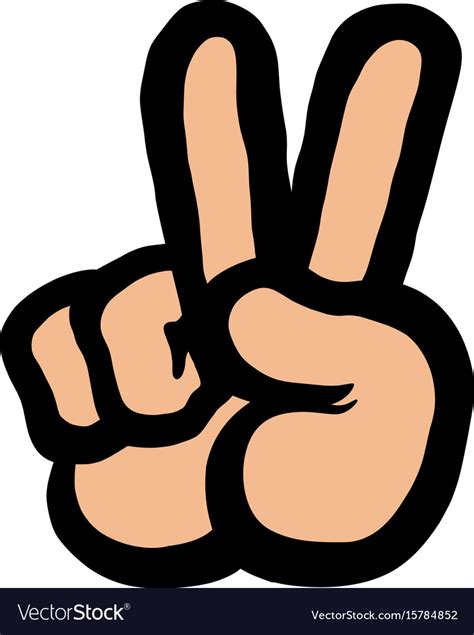 Hand peace sign cartoon Royalty Free Vector Image