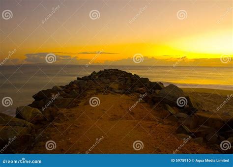 Sunrise at Noosa Breakwater Stock Photo - Image of destination, sand ...