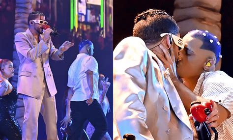 Bad Bunny shares passionate kiss with male back-up dancer at MTV VMAs: ‘A f**king serve’ - Radio ...