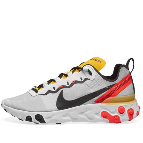 Nike React Element 55 White, Black, Crimson & Gold | END. (US)