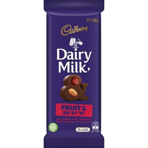 Cadbury Dairy Fruit and Nut 180g