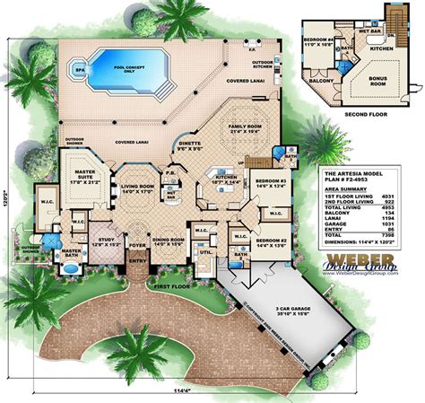 Villa Plans With Swimming Pool