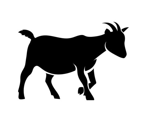 male goat silhouette design, walking goat silhouette 4708259 Vector Art ...